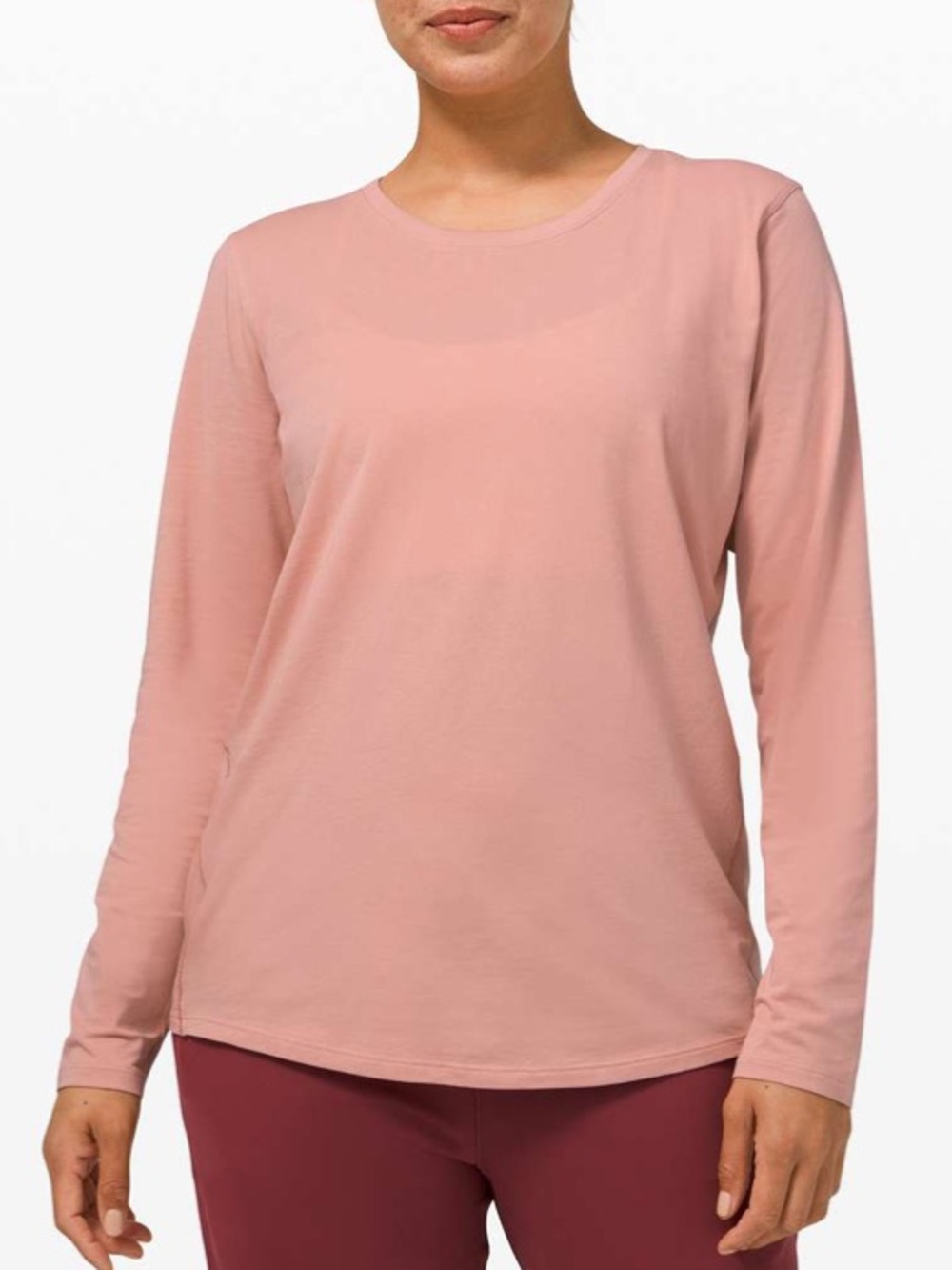 Lululemon Ever Ready Long Sleeve Pink Pastel Pima Cotton Size 8